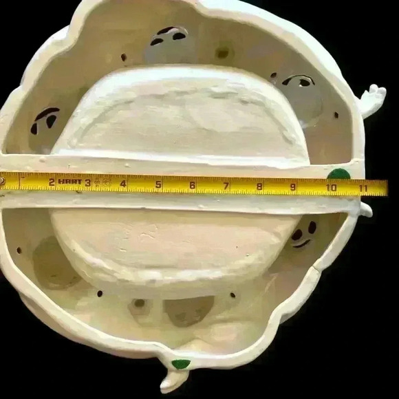 Vintage Ceramic Huddle Party Pile Off Ghosts Halloween light (included) up bowl - Picture 15 of 16